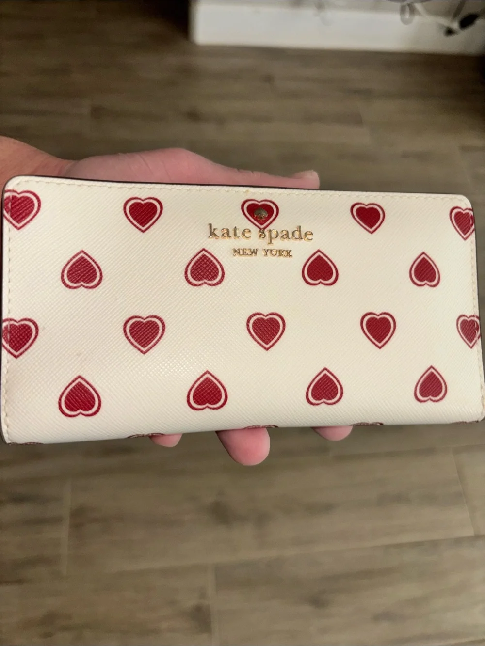 Kate Spade Madison Flap Crossbody with Heart Print with matching wallet